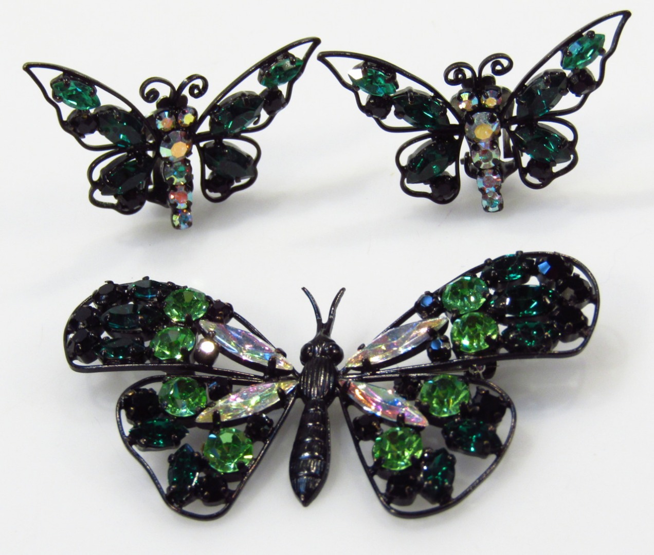 Appraisal: A Butler Wilson costume jewellery set comprising two butterfly clip