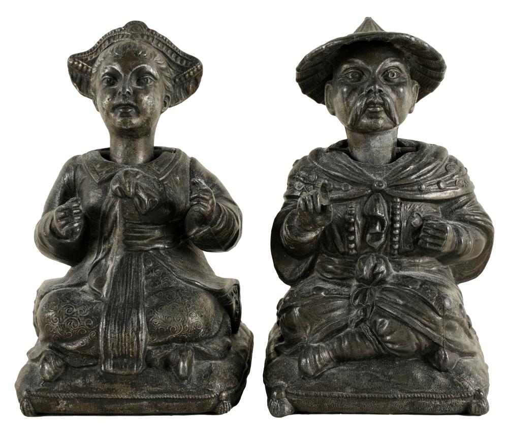 Appraisal: PAIR OF CAST METAL PAGODA NODDER FIGURESunmarked inches high Condition