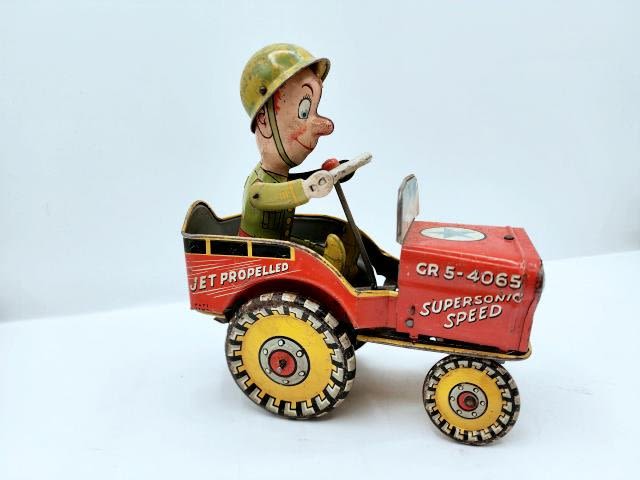 Appraisal: GI Joe Jouncing Jeep Tin Toy by Unique Art Mfg