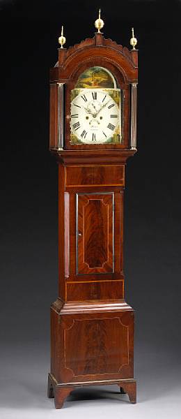 Appraisal: A late George III inlaid mahogany tall case clock Thomas