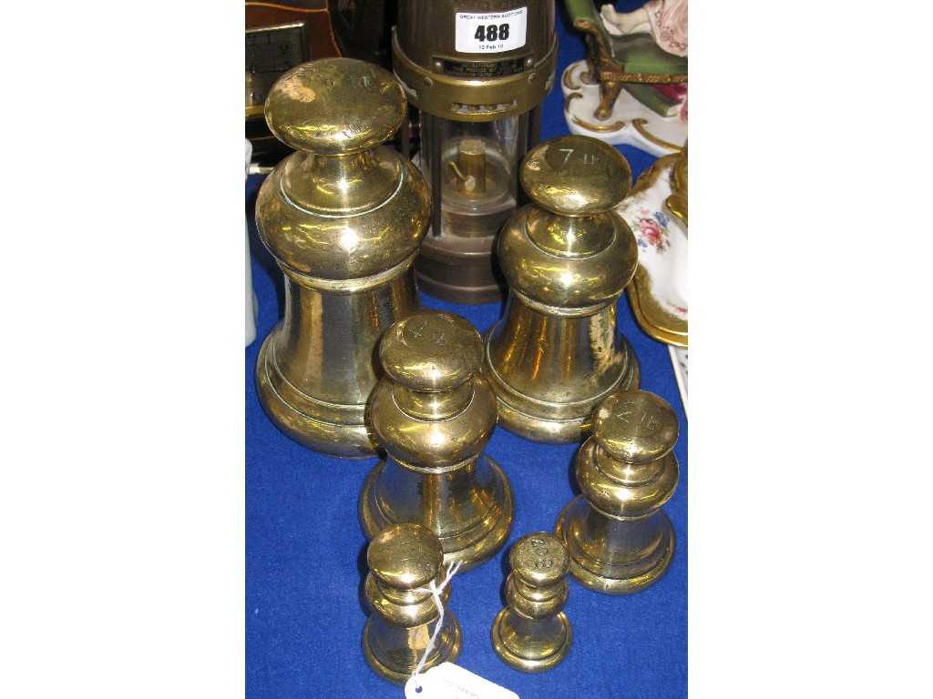 Appraisal: Six brass weights