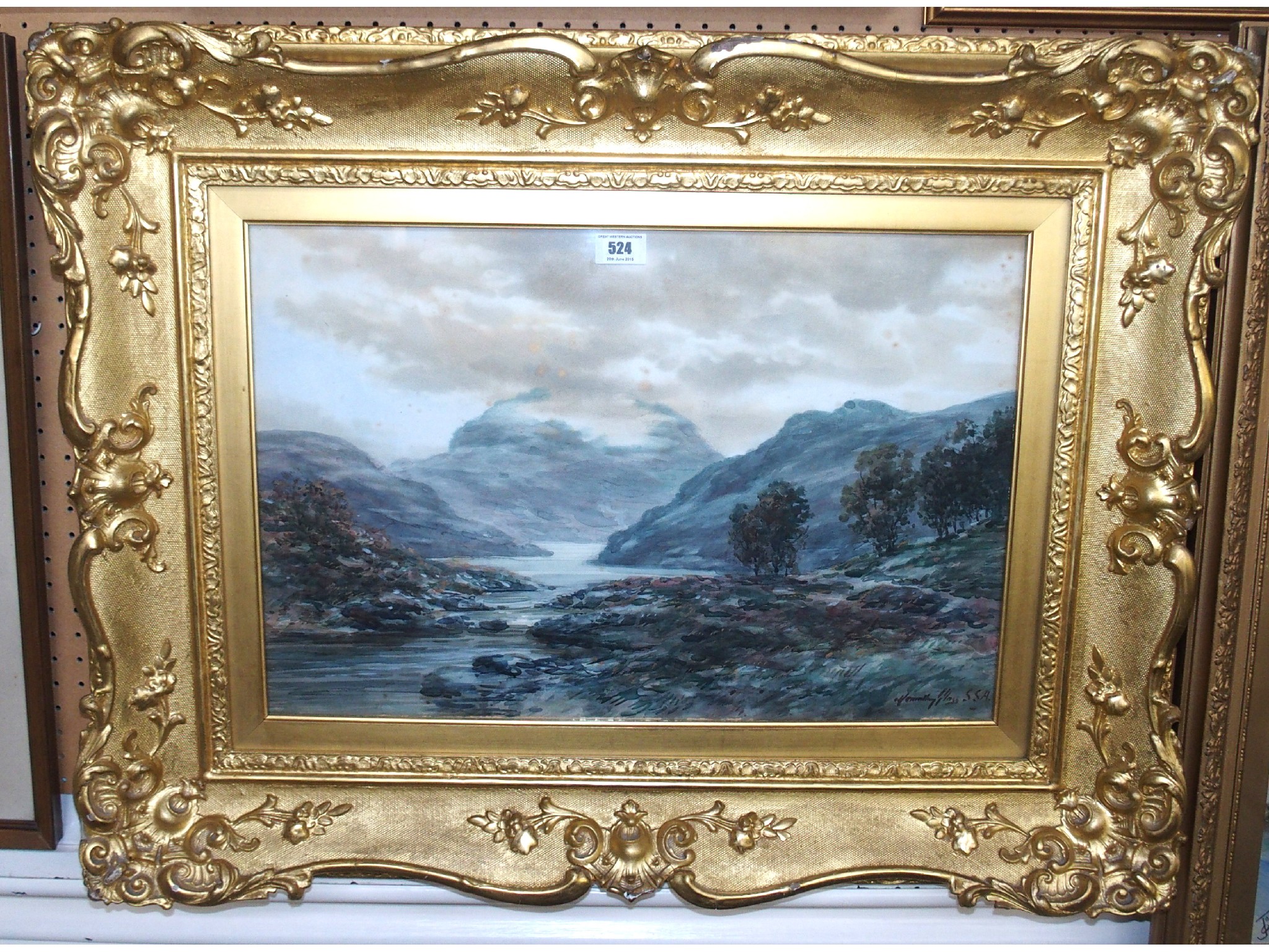 Appraisal: JOHN HAMILTON GLASS Highland Loch and Mountains signed watercolour