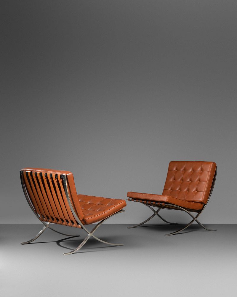 Appraisal: Ludwig Mies van der Rohe German-American - Pair of Barcelona