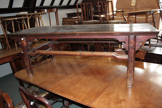 Appraisal: A CHINESE PROVINCIAL ELM LOW TABLE with rectangular top cm