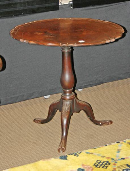 Appraisal: A George III mahogany tilt top tea table third quarter