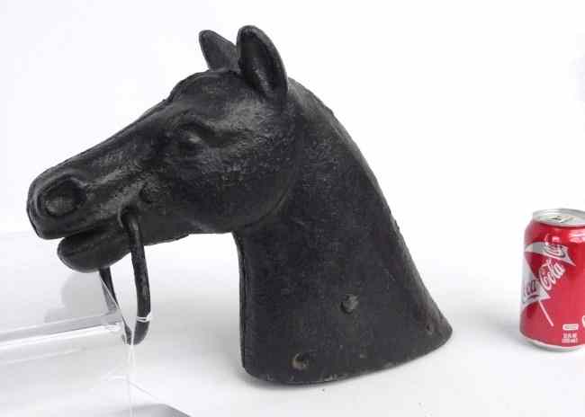 Appraisal: Cast iron horsehead hitching post '' Ht