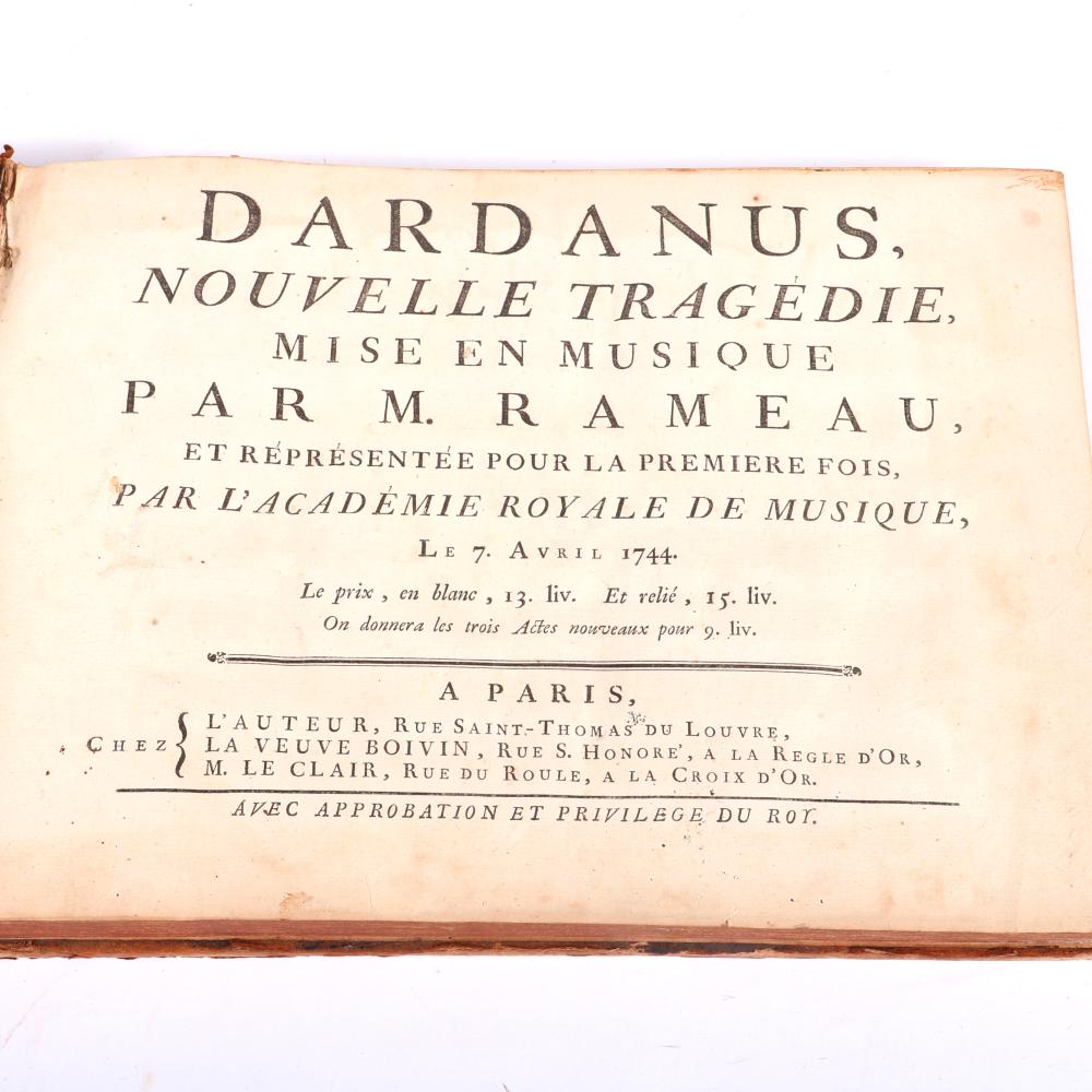 Appraisal: DARDANUS PROLOGUE LE THEATRE REPRESENTE LES JARDINS DE L'AMOUR A