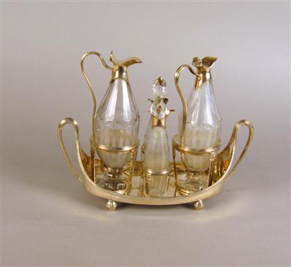 Appraisal: George III sterling silver cruet frame john wakelin william taylor