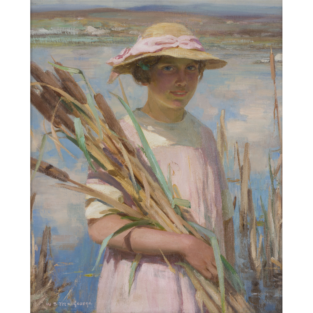 Appraisal: WILLIAM STEWART MACGEORGE R S A SCOTTISH - GATHERING BULLRUSHES