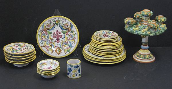 Appraisal: An assembled group of ceramics th century Comprising Italian majolica