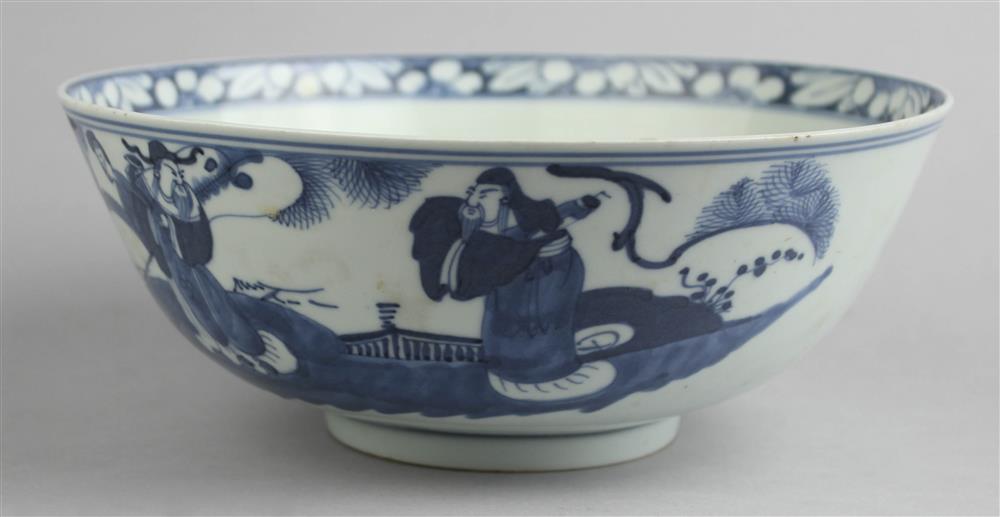 Appraisal: CHINESE UNDERGLAZE BLUE AND WHITE BOWL KANGXI FOUR-CHARACTER MARK IN