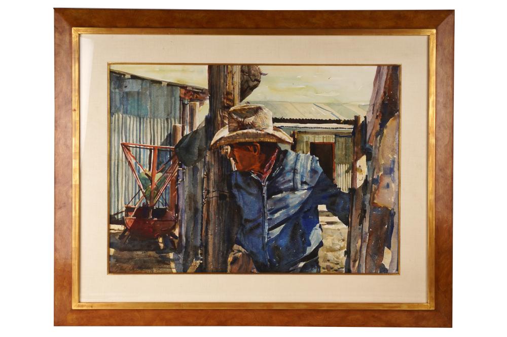 Appraisal: SHIRL GOEDIKE B CORRAL PHILLIPE LEANING INwatercolor signed and dated