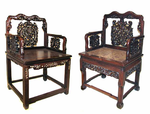 Appraisal: A set of four Chinese chairs height in width in