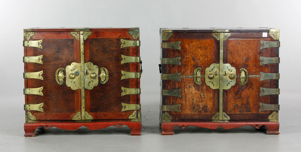 Appraisal: - Pair of Korean Cabinets Pair of cabinets Korea h