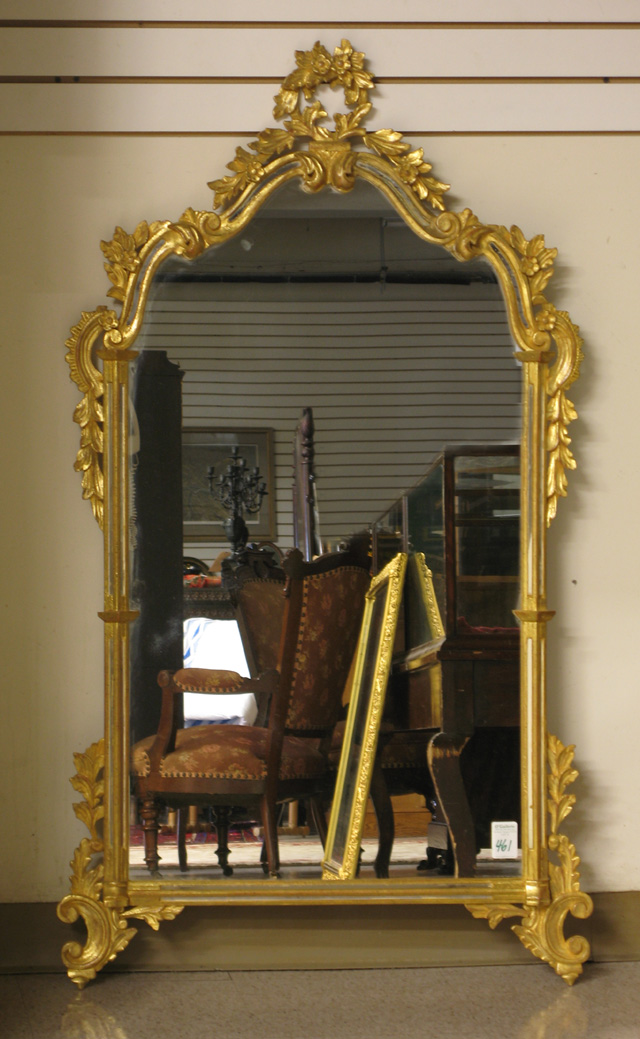 Appraisal: LOUIS XV STYLE WALL MIRROR of rectangular form with serpentine