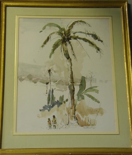 Appraisal: Patrick Hamilton three watercolours of Sierra Leone indistinctly signed tilted