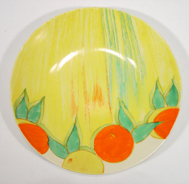 Appraisal: Clarice Cliff Bizarre plate hand painted with 'Delicia' pattern black