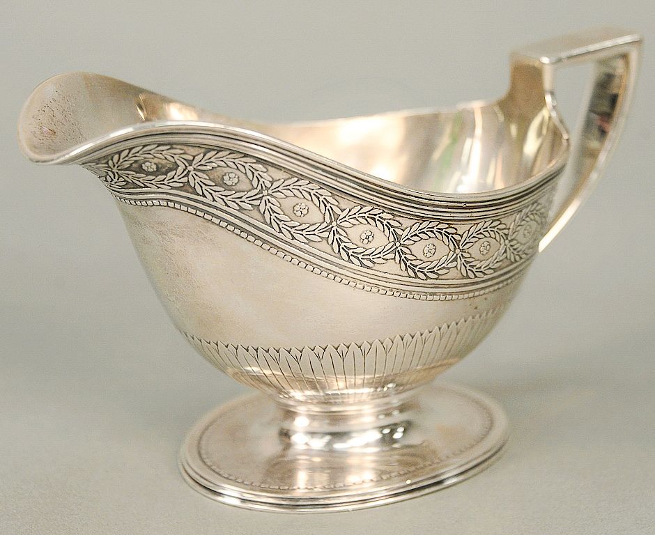 Appraisal: Tiffany Co sterling gravy boat marked A Makers ht in