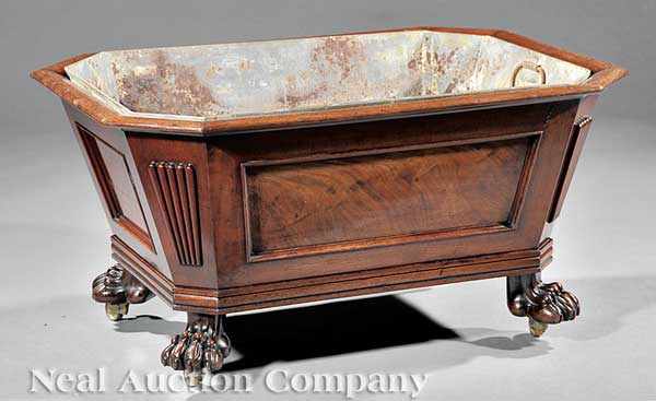 Appraisal: A Regency Carved Mahogany Wine Cooler early th c sarcophagus