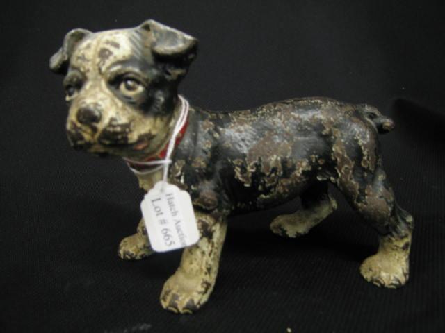 Appraisal: Antique Figural Cast Iron Doorstop of a boxer pup x