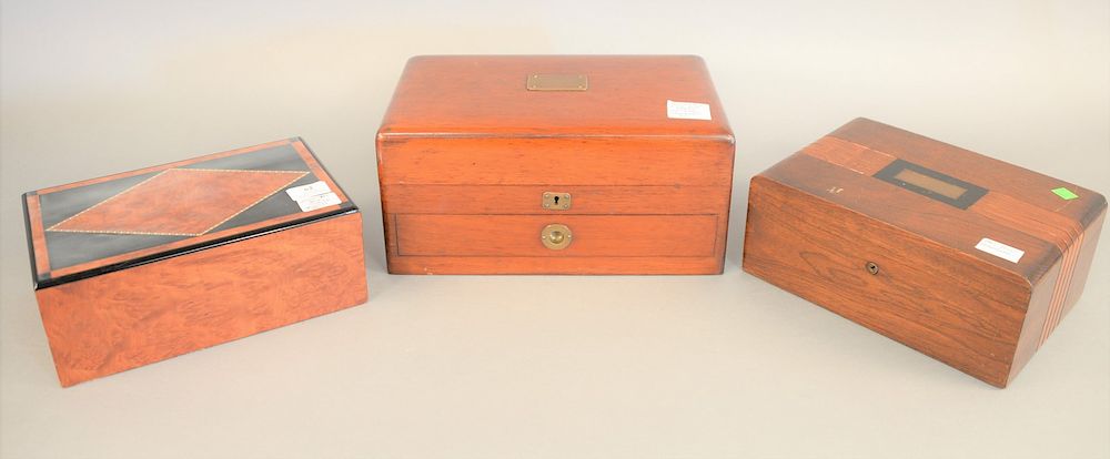 Appraisal: Three boxes to include Gentili inlaid jewelry box Galt and