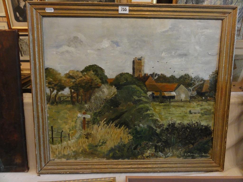 Appraisal: A mid th century oil painting on canvas of a