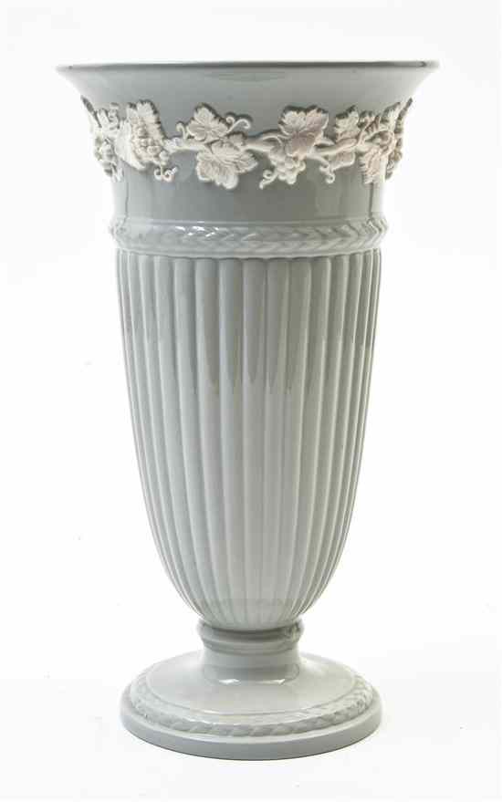 Appraisal: A Wedgwood Queensware Trumpet Vase the rim having applied white