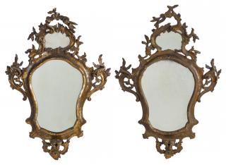 Appraisal: Pair of George II giltwood mirrors mid th c ''