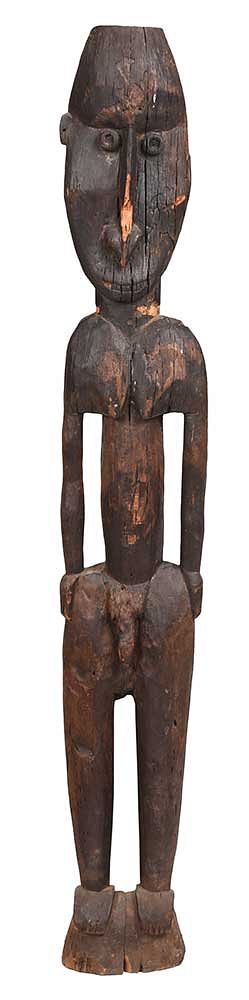 Appraisal: Papua New Guinea Large Carved Wood Figure Sepik River region