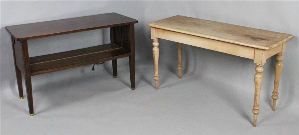 Appraisal: WEATHERED PINE SIDE TABLE TOGETHER WITH A SIDE TABLE pine