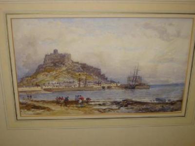 Appraisal: JOHN SYER St Michaels Mount with Figures on a Beach