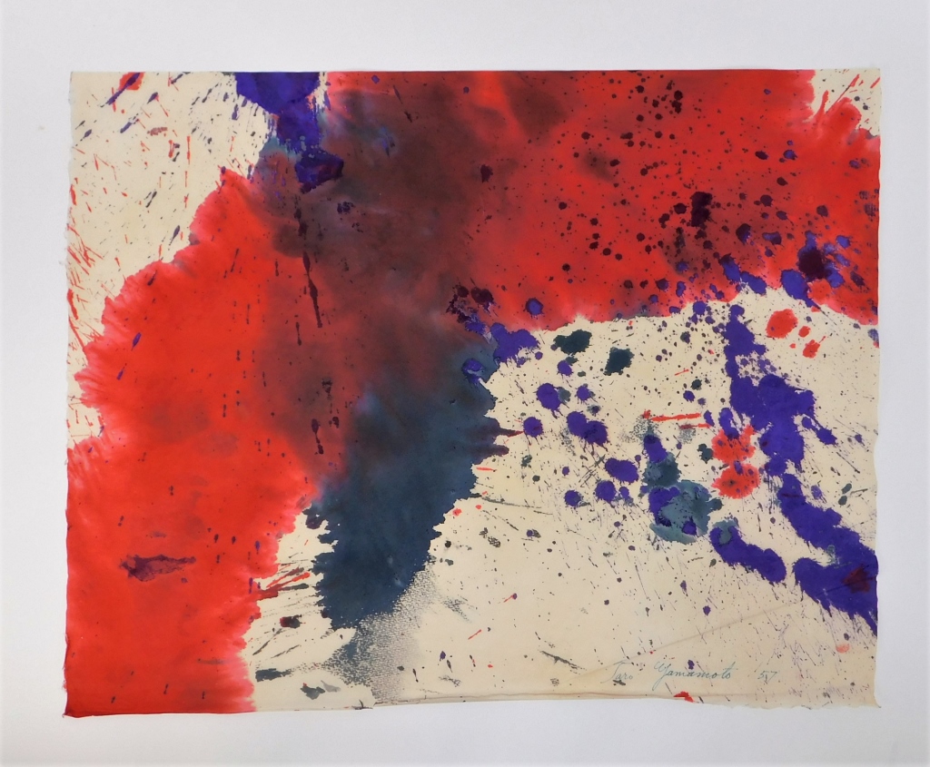 Appraisal: TARO YAMAMOTO ABSTRACT EXPRESSIONIST WC PAINTING California Connecticut New York