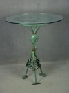 Appraisal: LAMP TABLE - TH C METAL SCULPTURE LAMP TABLE CONSTRUCTED