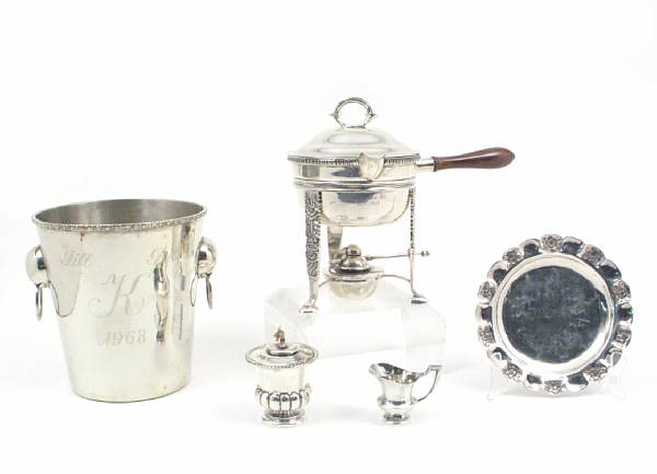 Appraisal: A group of Mexican sterling table articles Comprising shell form