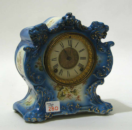 Appraisal: Ansonia Tempest porcelain case mantle clock h