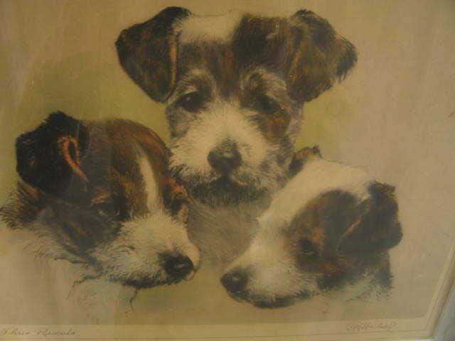 Appraisal: Dog Print Three Rascals