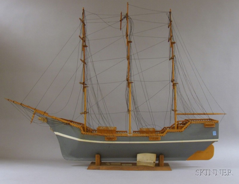 Appraisal: Six Assorted Ship Models a wooden three-masted sailing ship Nautilus