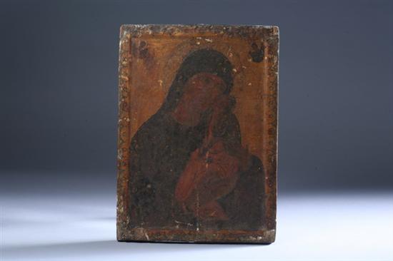 Appraisal: RUSSIAN ICON OF VLADIMIR MOTHER OF GOD th century Tempera