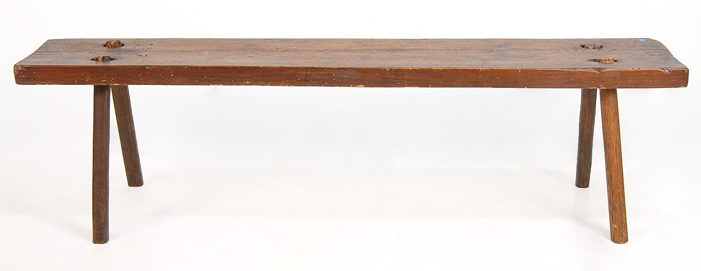 Appraisal: TH CENTURY UTILITY BENCH constructed from a single pine board