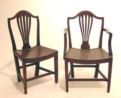 Appraisal: Five George IV style oak dining chairs circa H in