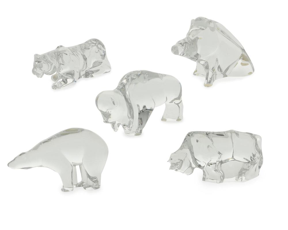 Appraisal: A group of Baccarat crystal animal figures Late th century