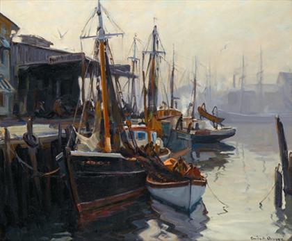 Appraisal: EMILE ALBERT GRUPPE american - BUSY HARBOR EAST GLOUCESTER MASS