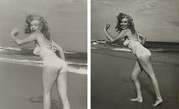 Appraisal: Two Marilyn Monroe rare black and white photographs by Andre