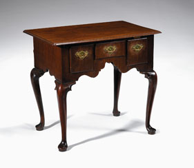 Appraisal: George II mahogany dressing table The rectangular top above one