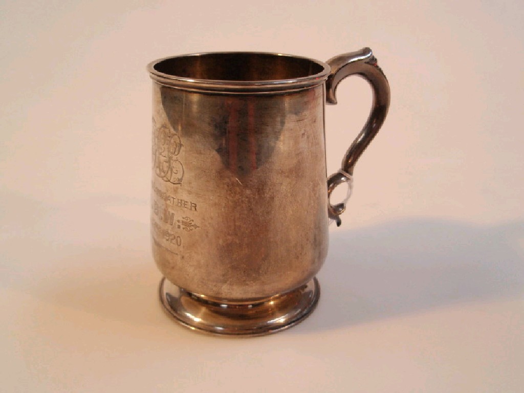 Appraisal: A silver tankard Maker Elkington Co Birmingham ozs