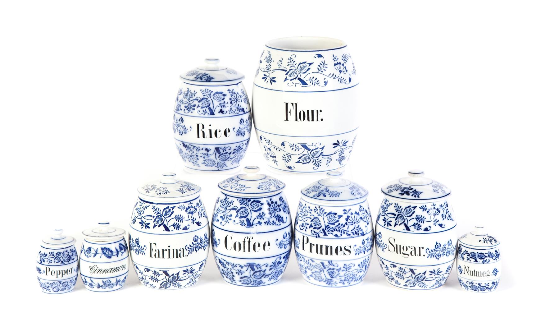 Appraisal: GROUP OF BLUE ONION PATTERN PORCELAIN Group of blue onion