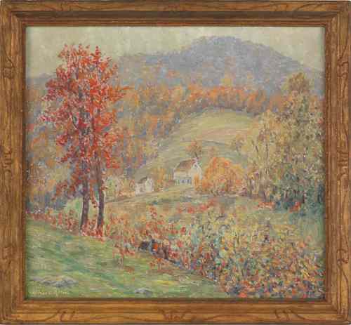 Appraisal: Alonzo W Ritter American b oil on canvas titled Autumn