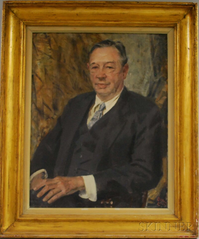 Appraisal: Two Works Gardner Cox American - Portrait of Merrill Griswold