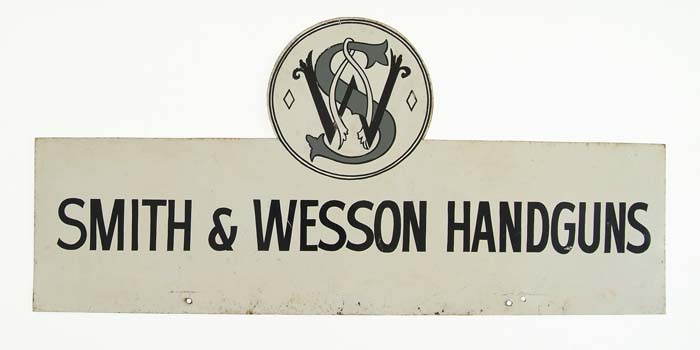 Appraisal: RARE SMITH WESSON HANDGUNS SIGN Sheet metal sign - x