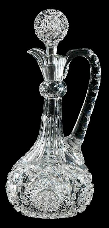 Appraisal: T B Clark Cut Glass Decanter Mercedes attributed to T